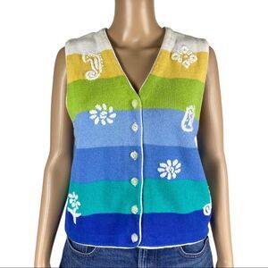 Tabi International Golf Vintage 80s Button Vest M